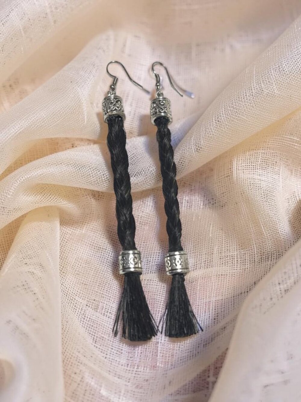Handmade Horsehair Tassel Earrings